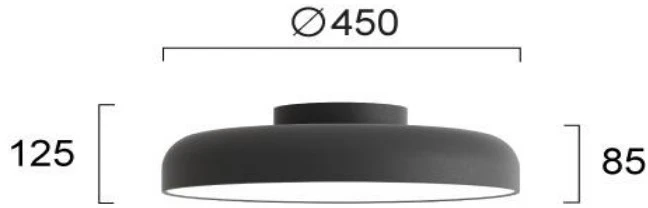 36W LED lubinis šviestuvas DEVA, juodas, 3000K, 4326301