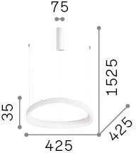 36W LED pakabinamas šviestuvas GEMINI, baltas, 2700K, 341521