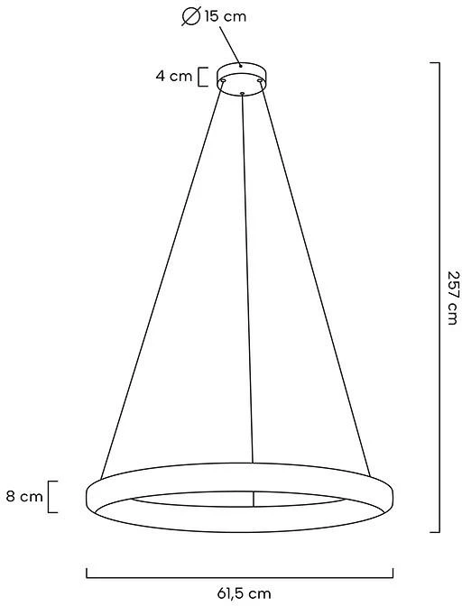 36W LED pakabinamas šviestuvas LIBERTY 60, aukso sp., 3000K