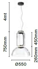 36W LED pakabinamas šviestuvas NOCTAMBULE SUSPENSION, juodu korpusu, 2700K, dimeriuojamas