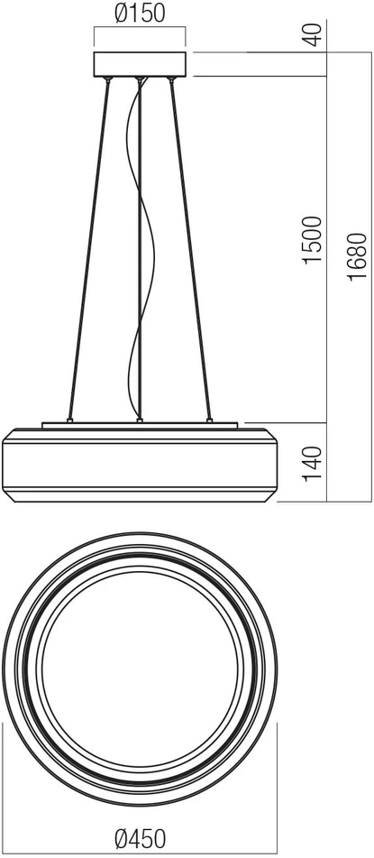 36W LED pakabinamas šviestuvas SOLERA, juodos/baltos/dūmų sp., 3000/4000K, 01-3592