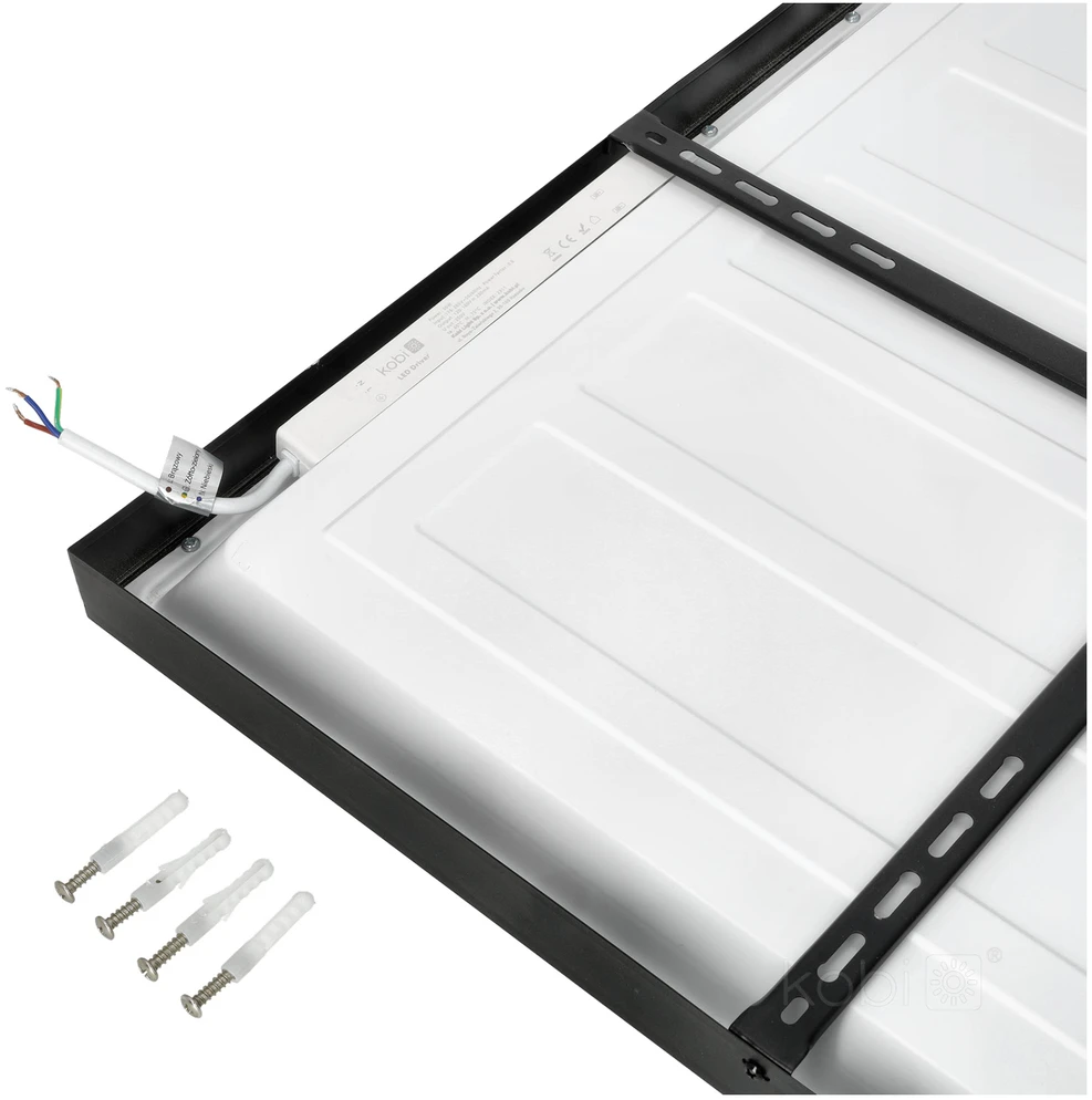 36W LED paviršinė/įleidžiama panelė BRISBANE PREMIUM, juoda, 4000K