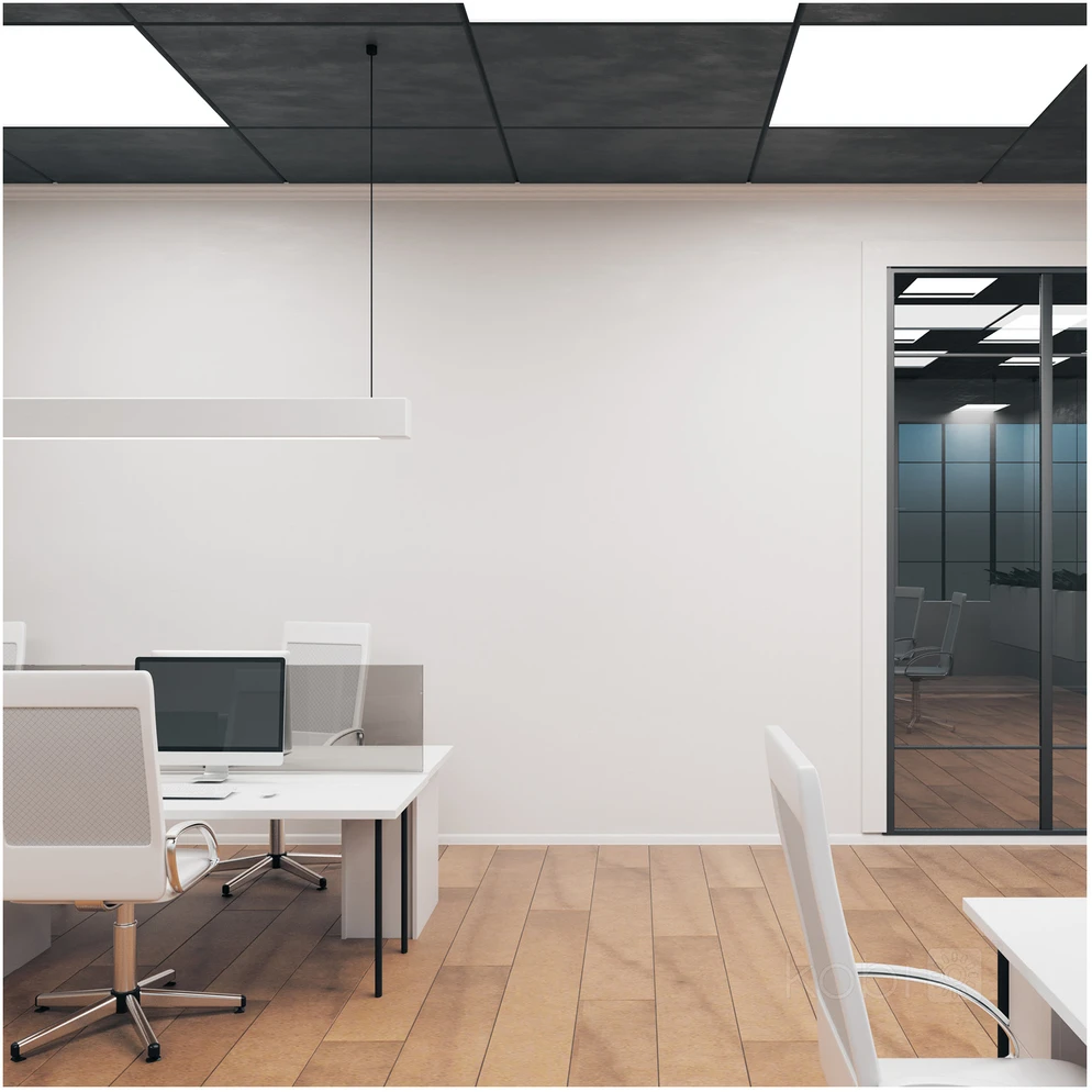 36W LED paviršinė/įleidžiama panelė BRISBANE PREMIUM, juoda, 4000K