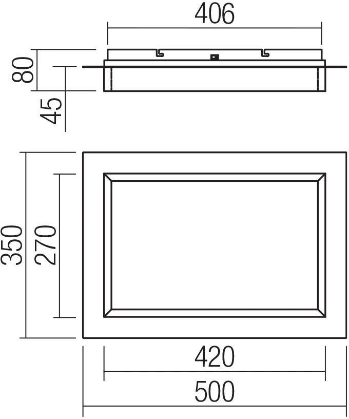 Lubinis šviestuvas 36W LED paviršinis šviestuvas PERIMETRO, matinės aukso sp., 3000/4000/6500K