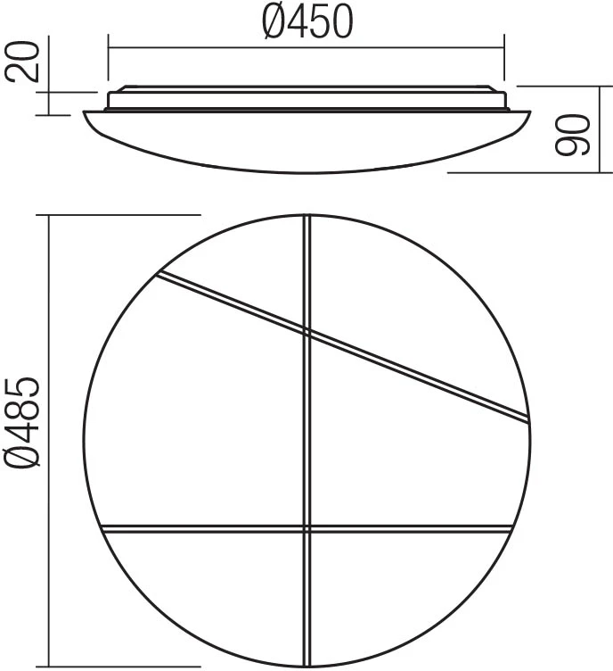 Lubinis šviestuvas 36W LED plafonas NELLA, baltas, 3000/4000/6500K