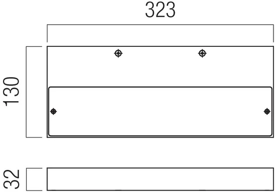 36W LED sieninis šviestuvas APEX, juodas, 3000K, 01-3762