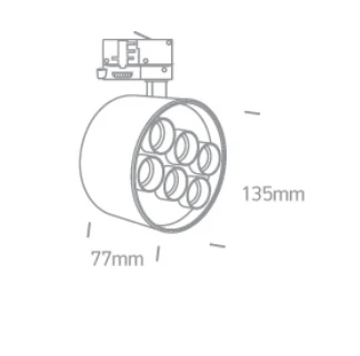36W šviestuvas į bėgelį, juodas, 3000K, 65656DT/B/W