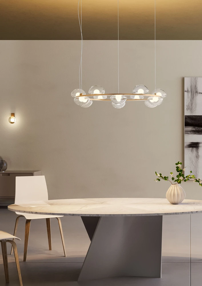 37,2W LED pakabinamas šviestuvas SINCLAIR, juodos sp./skaidrus, 3000K, dimeriuojamas, 01-3248