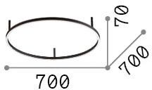 37W LED lubinis šviestuvas ORACLE SLIM, juodas, 2700K, 341927