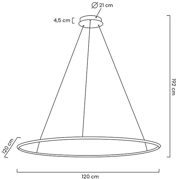 37W LED pakabinamas šviestuvas RING SLIM 120, aukso sp., 3000K, su nuotolinio valdymo pulteliu, dimeriuojamas