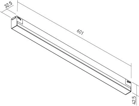 38,4W LED šviestuvas į magnetinius bėgelius XCLICK M, juodas, 3000K, DALI, 60cm