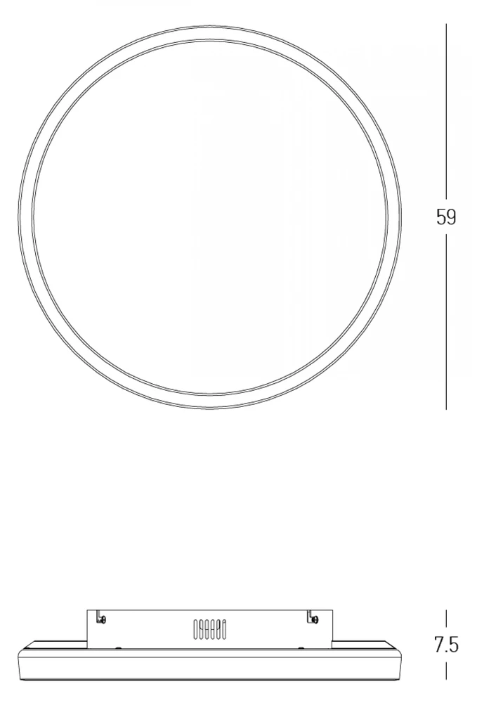 38W LED lubinis šviestuvas, šlifuoto aukso sp., 2700/3000/4000K, dimeriuojamas, 25164