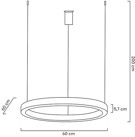 38W LED pakabinamas šviestuvas RING 60, sidabro sp., 3000K