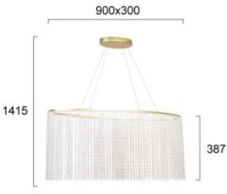 38W LED pakabinamas šviestuvas SOL, skaidrus/aukso sp., 3000K, 4306300