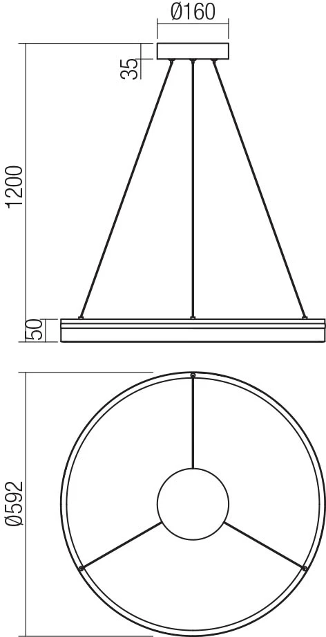 38W LED pakabinamas šviestuvas VALDIS, baltas, 3000/4000K