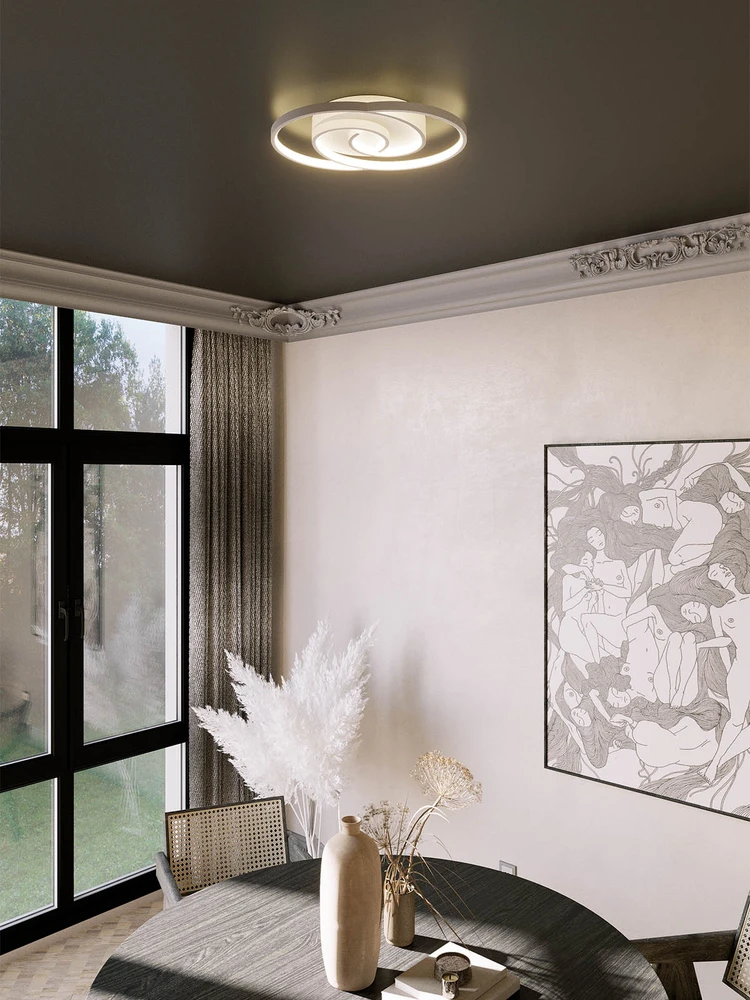 38W LED paviršinis lubinis šviestuvas INTERSIA, juodos/baltos sp., 3000/6000K, dimeriuojamas
