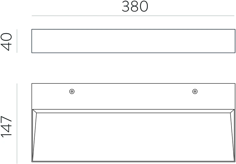 38W LED sieninis šviestuvas BRICK, juodas, 2700/3000/4000K, A3972172N
