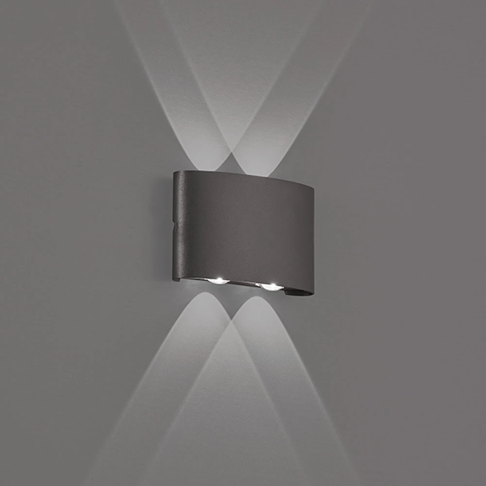 3,8W LED sieninis šviestuvas TWIST, tamsiai pilkas, 3000K, 4211001