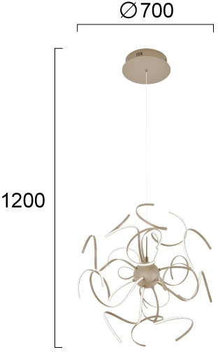 39W LED pakabinamas šviestuvas IVANA, šviesiai rudas, 3000K, 4345300