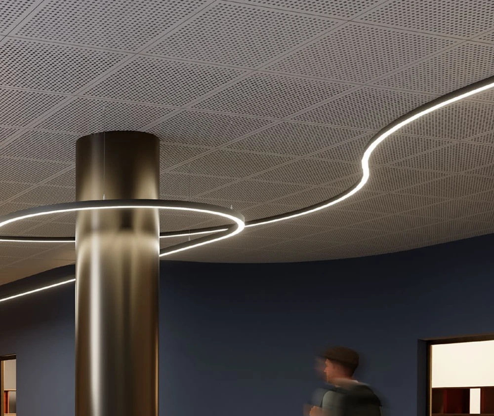 39W LED paviršinis/pakabinamas šviestuvas XFREE S, juodas, 3000K