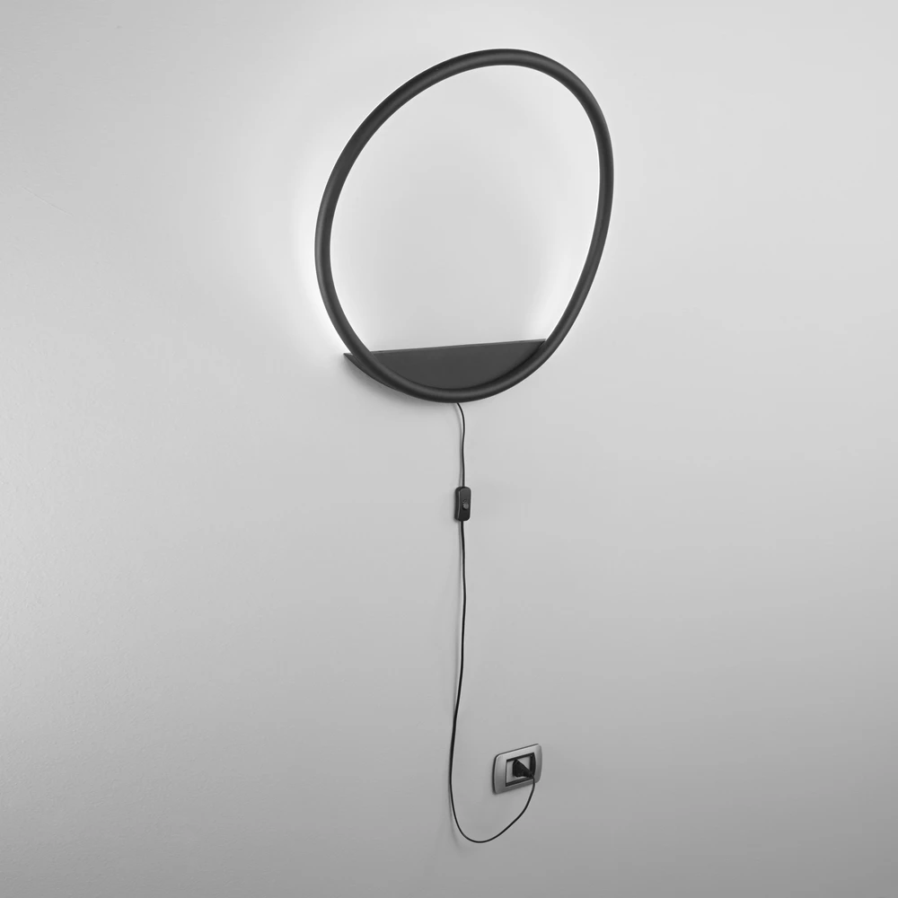 39W LED sieninis šviestuvas LINGER, juodas, CCT