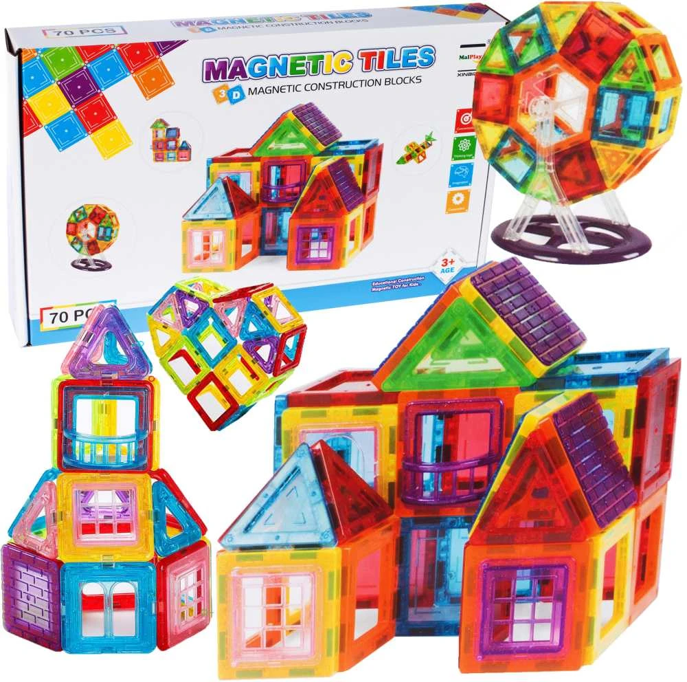 Magnetinis konstruktorius MalPlay, 70 detalių