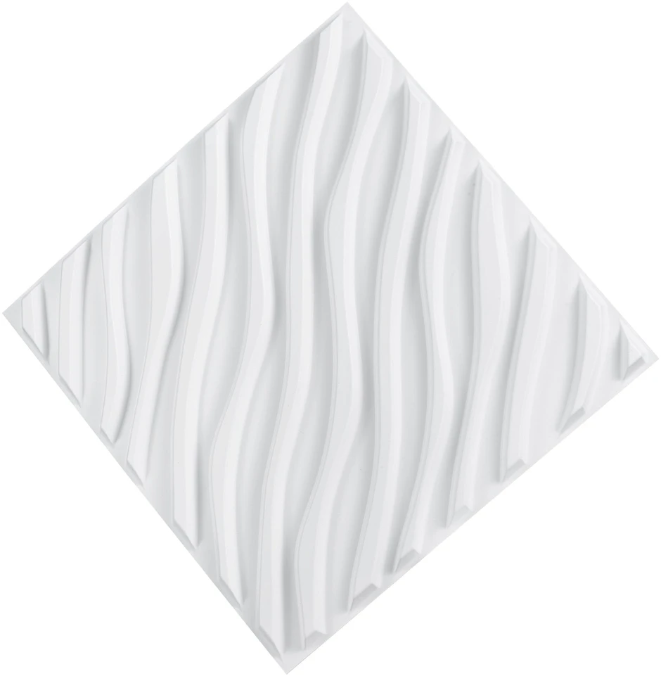 VEVOR 3D sienų plokštės 12 vnt. baltos PVC