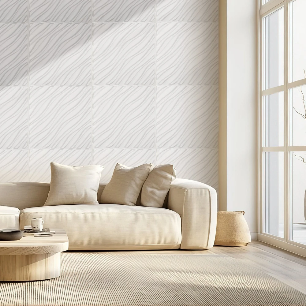 VEVOR 3D sienų plokštės 12 vnt. baltos PVC