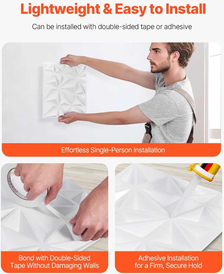 VEVOR 3D sienų plokštės 33 vnt. 32 m² danga