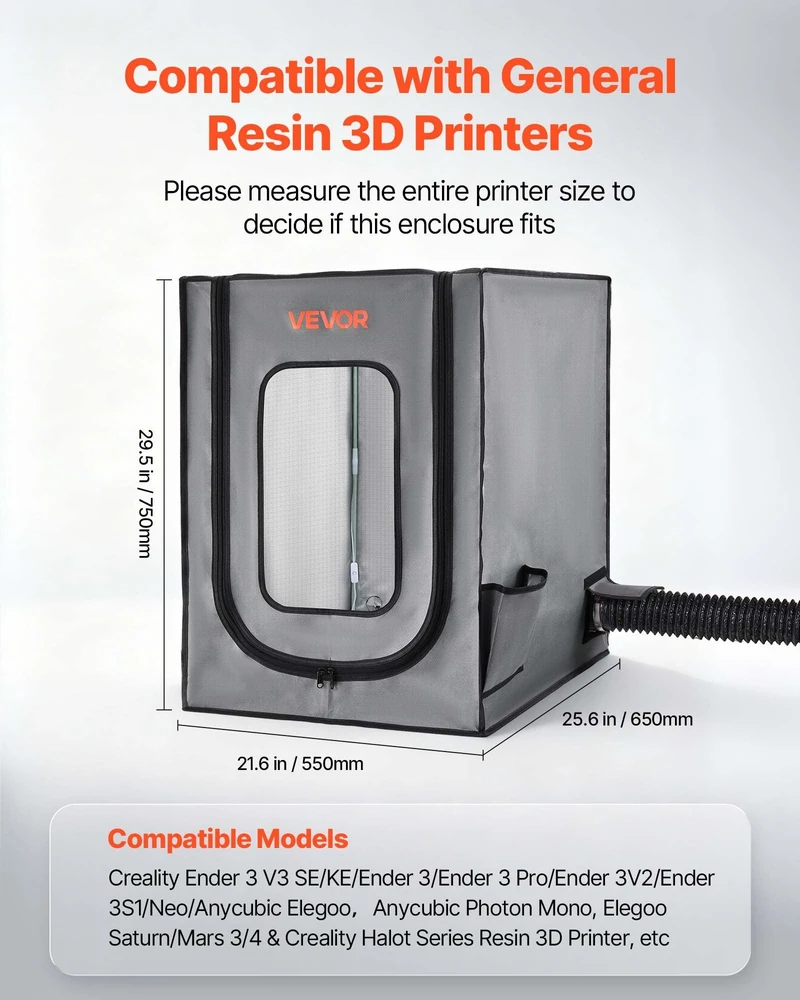 VEVOR 3D spausdintuvo dangtis su ventiliacija