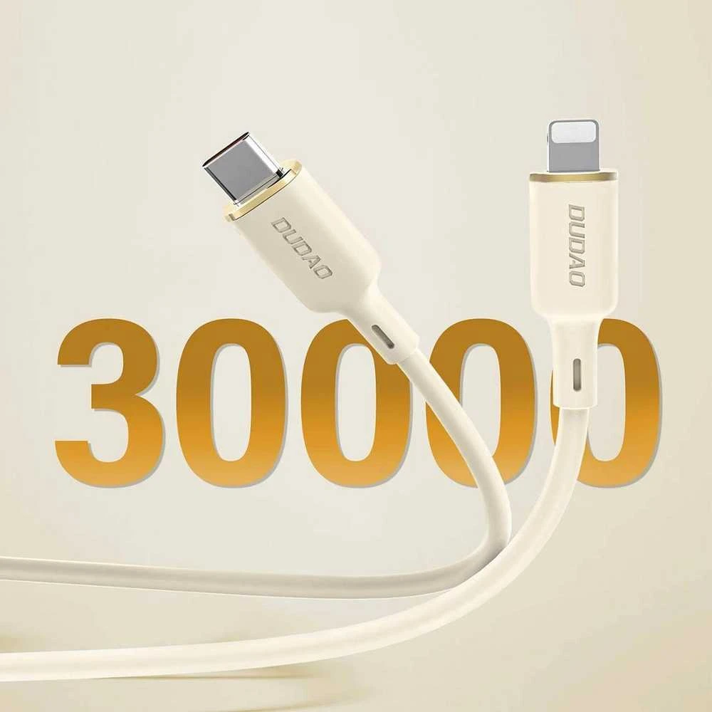 Dudao L7SE 3in1 USB-A – 2x USB-C / Lightning 66W kabelis 1.2m – beige
