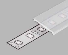 3m LED juostos profilio dangtelis C3 CLICK, skaidrus