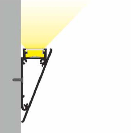3m LED juostos profilio WALLE12 dangtelis, neanoduotas aliuminis