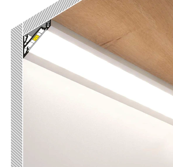 3m LED juostos profilis CORNER14 EF/TY, neanoduotas aliuminis