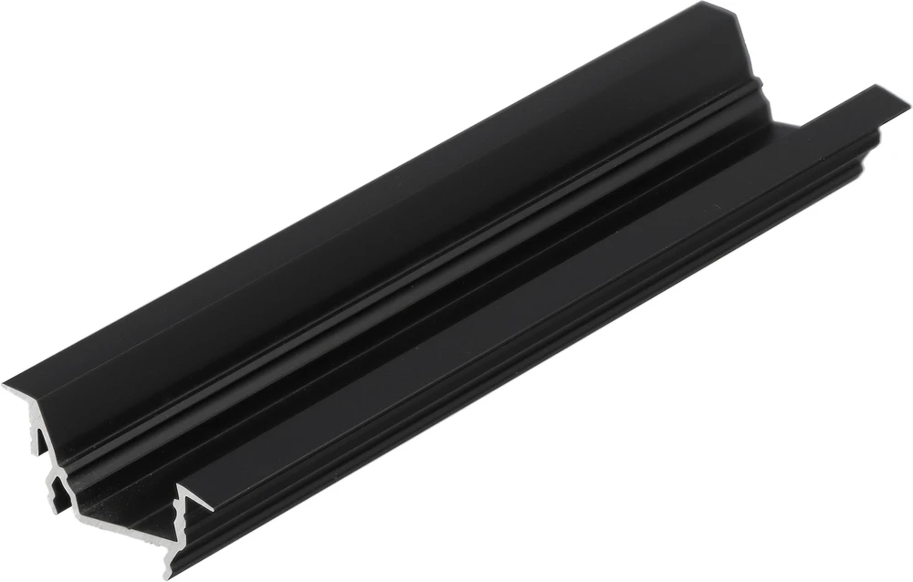 3m LED juostos profilis DIAGONAL14 F/TY, juodai anoduotas