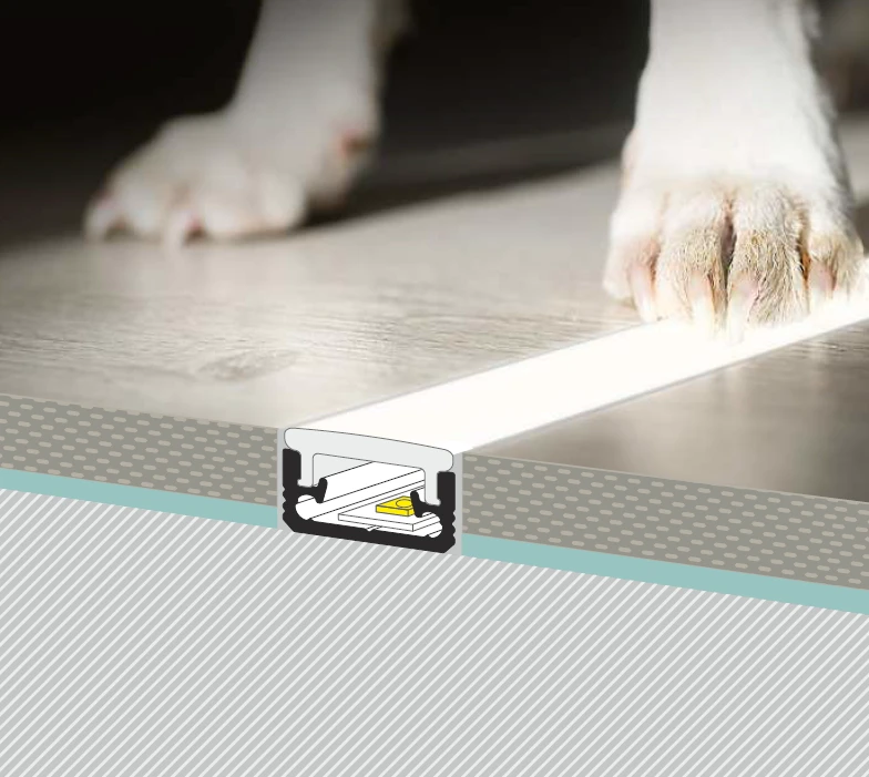 3m LED juostos profilis FLOOR8 K, anoduotas aliuminis