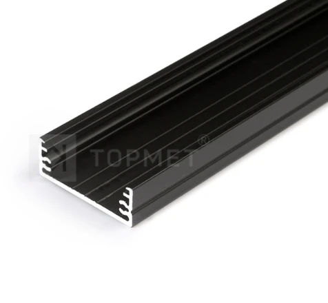 3m LED juostos profilis WIDE24 G/W, juodai anoduotas