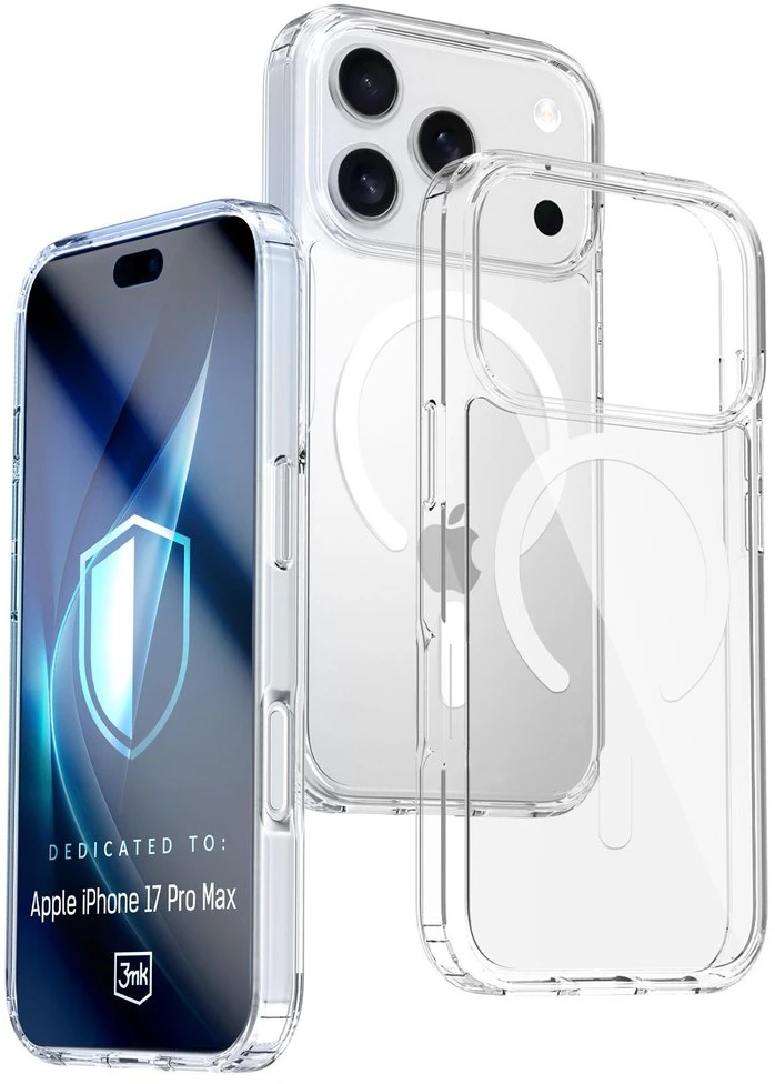 Dėklas 3Mk Apsauginis 3mk „Armor MagCase“, skirtas „iPhone 17 Pro“ – skaidrus