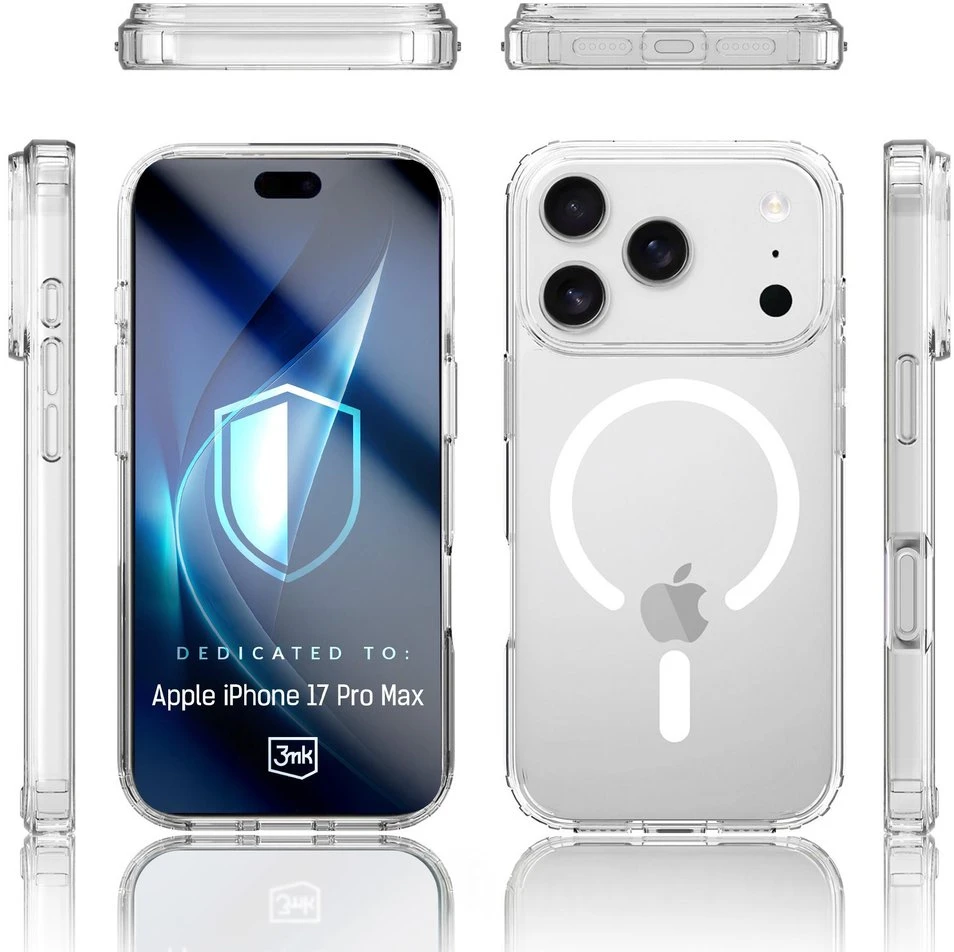 Dėklas 3Mk Apsauginis 3mk „Armor MagCase“, skirtas „iPhone 17 Pro“ – skaidrus