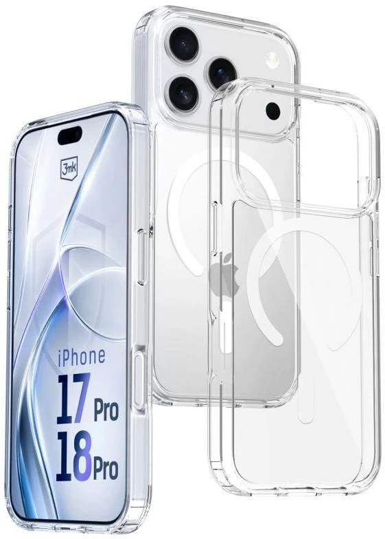 Dėklas 3Mk Apsauginis 3mk „Armor MagCase“, skirtas „iPhone 17 Pro“ – skaidrus