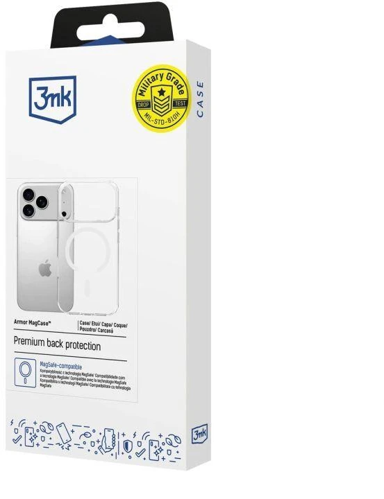 Dėklas 3Mk Apsauginis 3mk „Armor MagCase“, skirtas „iPhone 17 Pro“ – skaidrus