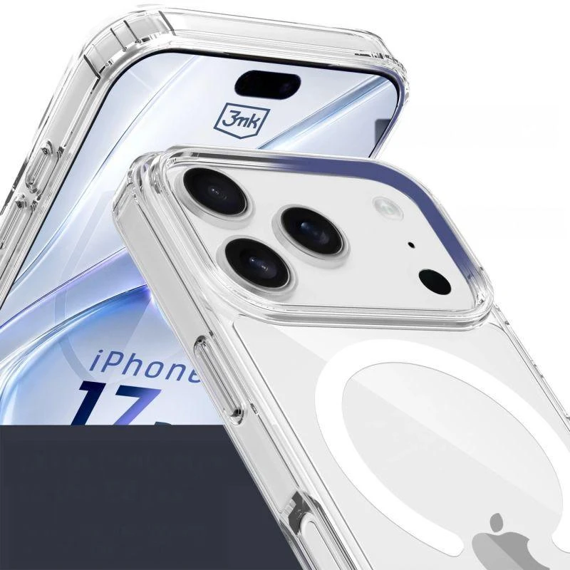 Dėklas 3Mk Apsauginis 3mk „Armor MagCase“, skirtas „iPhone 17 Pro“ – skaidrus