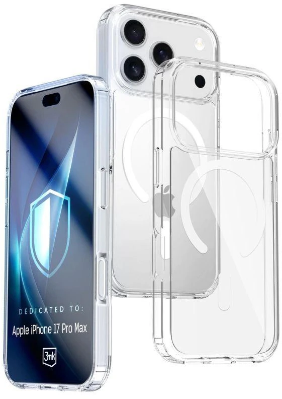 Dėklas 3Mk Apsauginis 3mk „Armor MagCase“, skirtas „iPhone 17 Pro“ – skaidrus