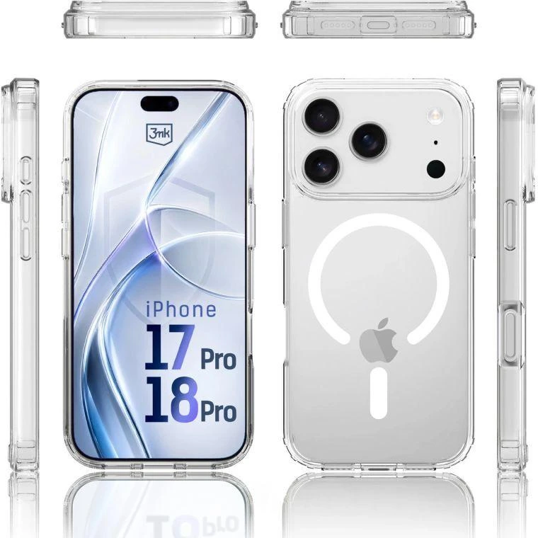 Dėklas 3Mk Apsauginis 3mk „Armor MagCase“, skirtas „iPhone 17 Pro“ – skaidrus
