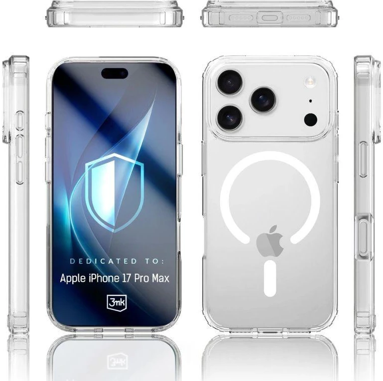 Dėklas 3Mk Apsauginis 3mk „Armor MagCase“, skirtas „iPhone 17 Pro“ – skaidrus