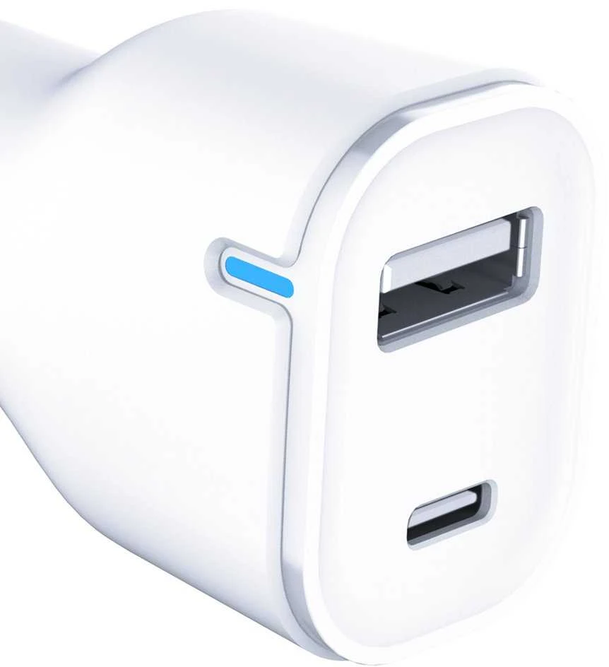 3Mk apsaugos priedai - 3mk automobilinis įkroviklis 20W PD3.0 QC 3.0 USB 1A1C Baltas MM