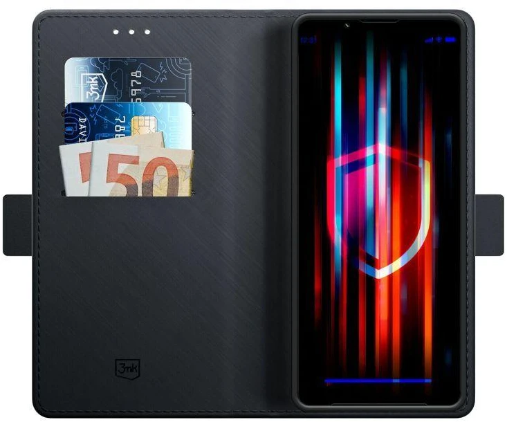 3mk Dėklas piniginė skirta Sony Xperia 1 V - Juodas
