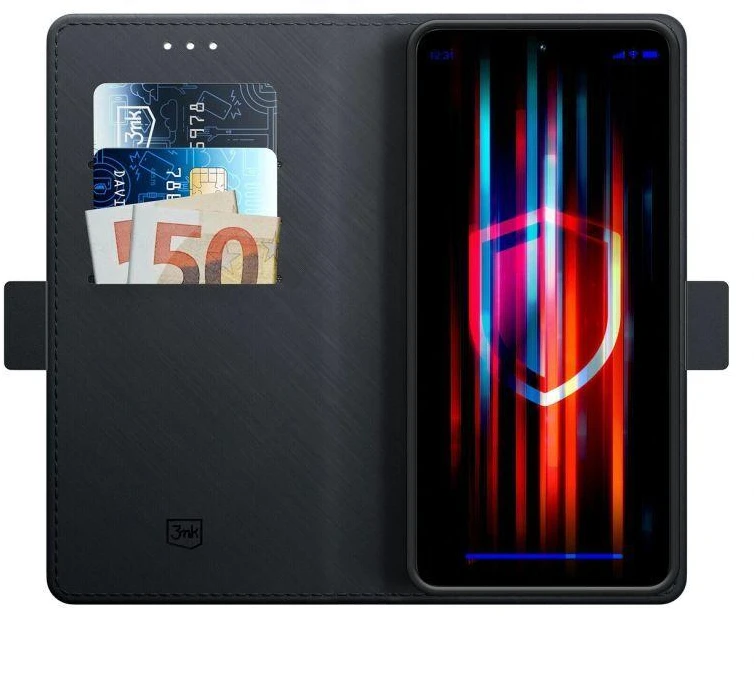 3mk Wallet Case dėklas su pinigine iPhone 16e, juodas