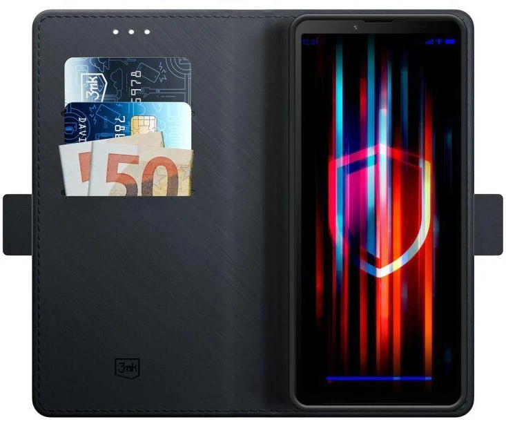 3mk Dėklas-piniginė skirtas Sony Xperia 10 V - Juodas