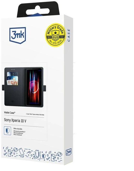 3mk Dėklas-piniginė skirtas Sony Xperia 10 V - Juodas